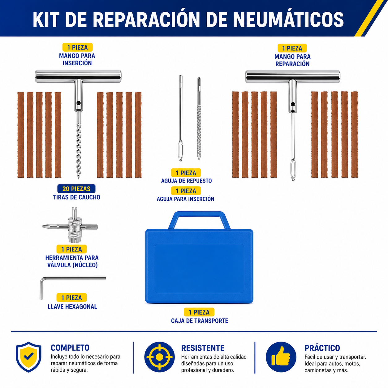 Kit Universal de Reparación de Pinchazos | TireFix Pro™