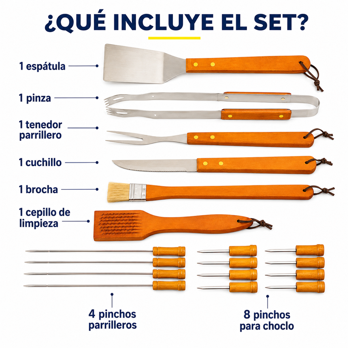 Set Parrillero Asado 18 Piezas | Especial Fiestas Patrias