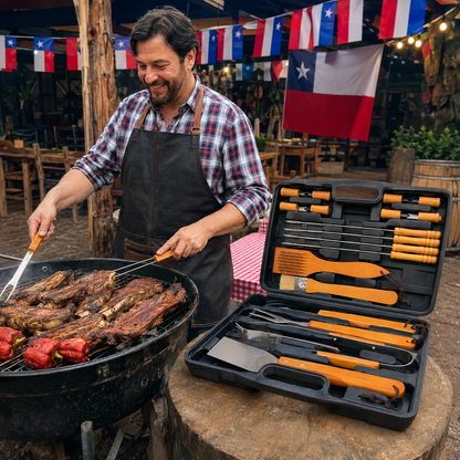 Set Parrillero Asado 18 Piezas | Especial Fiestas Patrias