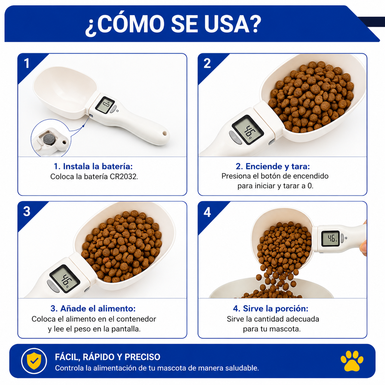 PrecisionPet™ | Cuchara Báscula Inteligente para Mascotas